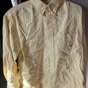 Vintage Yellow Chaps Button-Up Shirt with Embroidered Logo